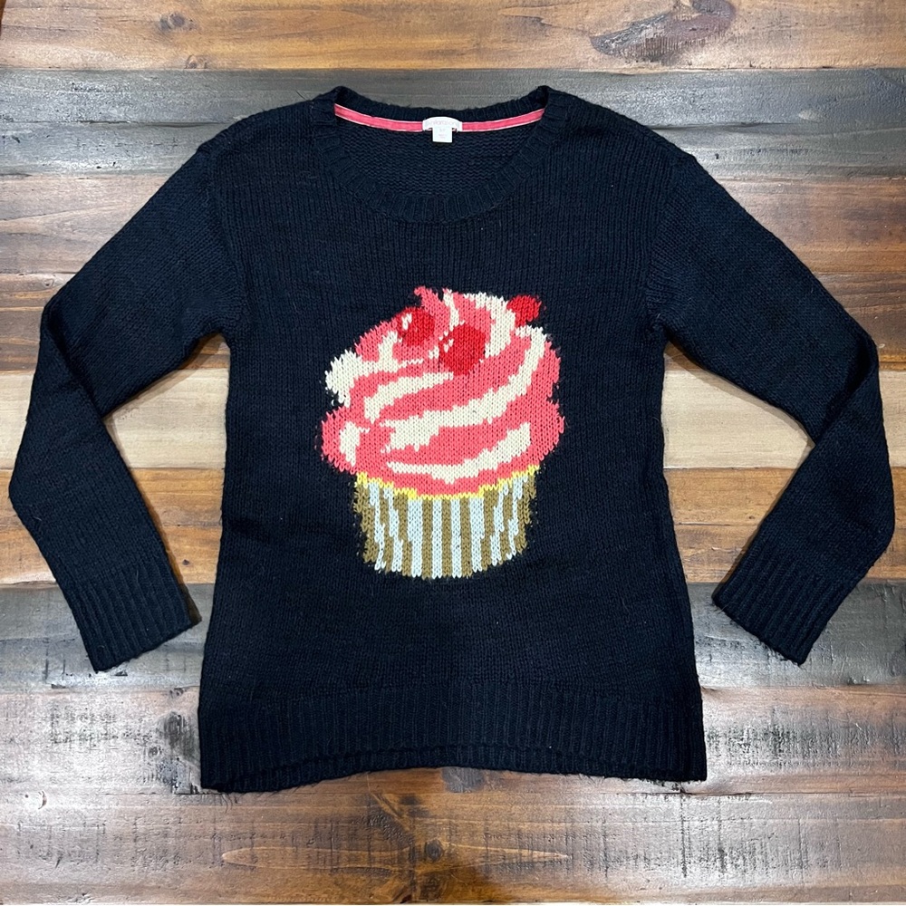 Women’s xhilaration navy pink cupcake sweater small